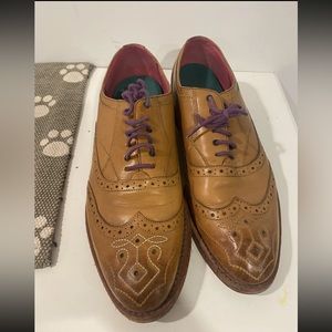 Ted Baker brown mens shoes Size 9/42 Purple Laces